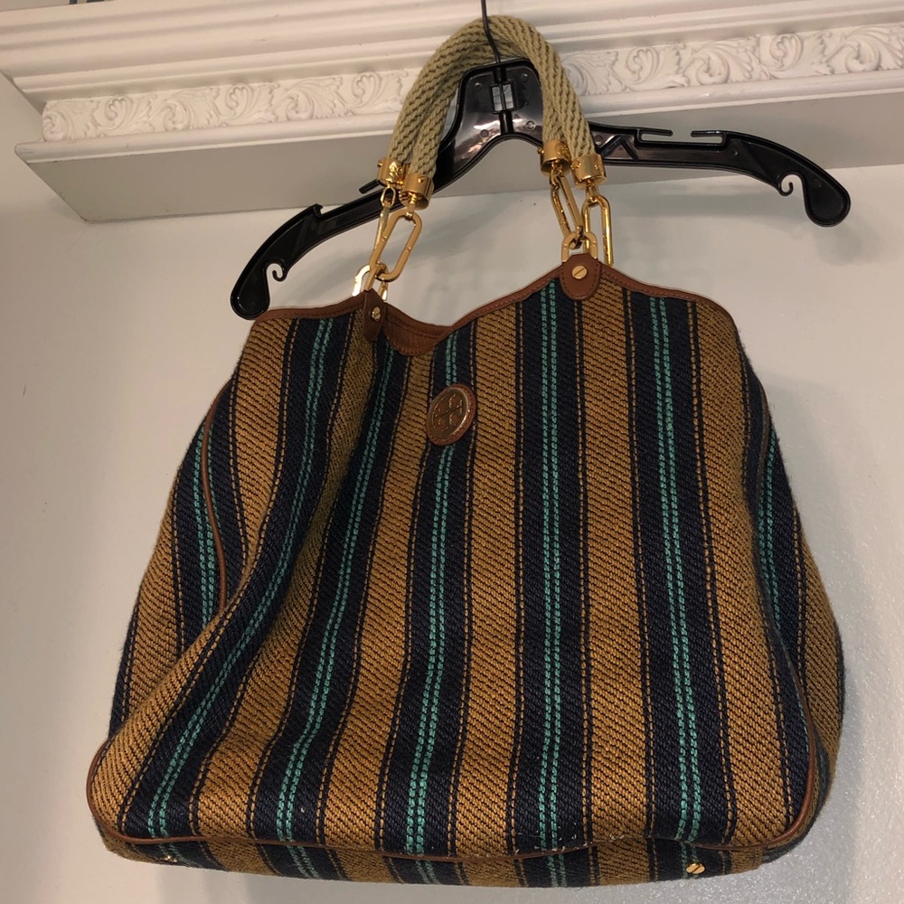 Woven Striped Tory Burch Bag